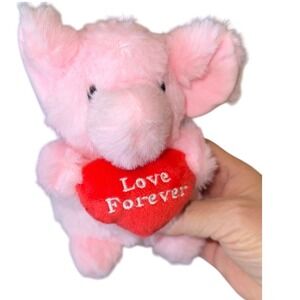 Pink Mouse Plush Stuffed Animal Toy Love Forever Heart gift